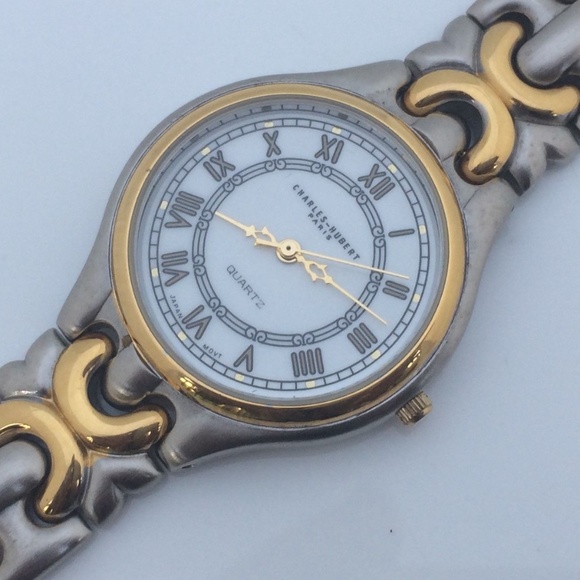 CHARLES HUBERT PARIS Women Watch Silver Gold Tone - Picture 5 of 8